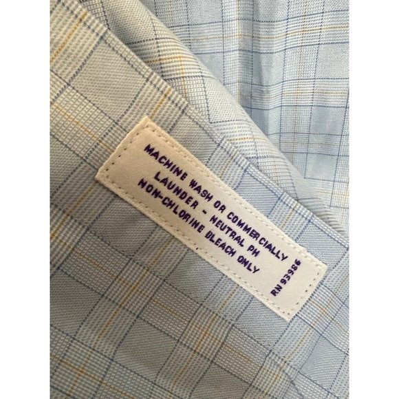 Brooks Brothers 1818 Mens Dress Shirt 18 - 36 Blue Egyptian Cotton Long Sleeve - Picture 12 of 13